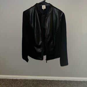 Anne Klein Sleek Black Leather Jacket
